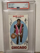 1969 TOPPS BASKETBALL OVERSIZED TALL BOY #78 BOB LOVE ROOKIE CARD GRADED PSA 4. rookie card picture
