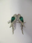 Vintage Costume Jewelry Kissing Birds (parrots?) Brooch