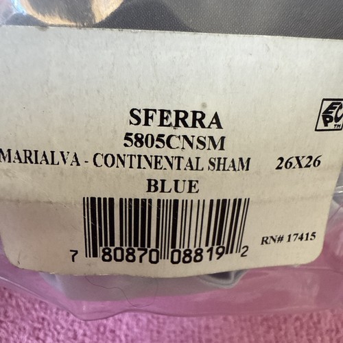 Sferra Marialva Cotton Silk Continental Sham, Blue, Euro - Picture 3 of 3