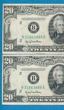 2-$20. 1950  NEW YORK  DISTRICT CONSECUTIVE CHOICE NEW FRN NOTES