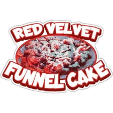 SignMission 16 in. Red Velvet Funnel Cake Decal Concession Stand Food Truck S...