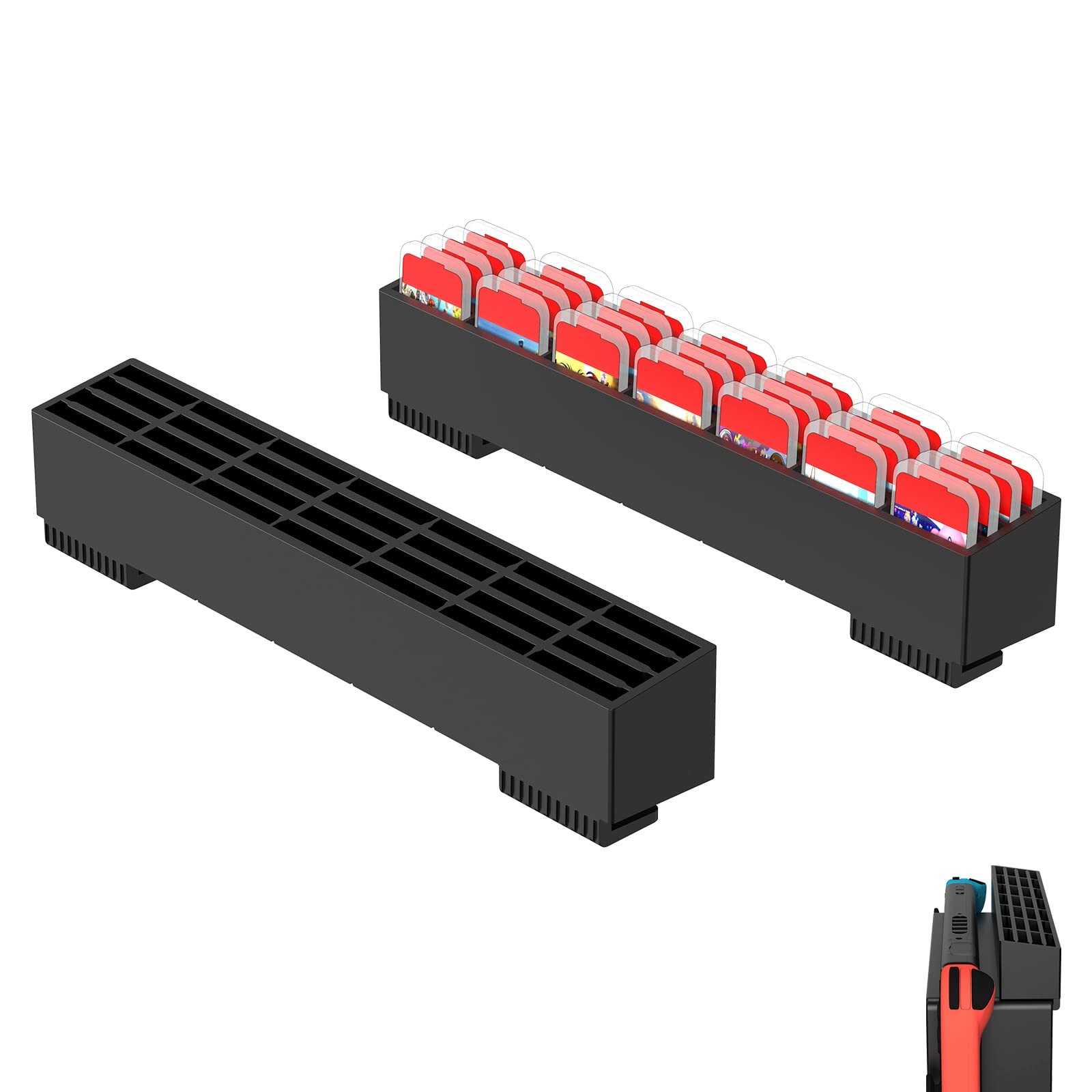 Rangement pour cartes de jeu portable 28 fentes et étui de protection rigide