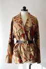 LRL Ralph Lauren Brown Cotton Navajo Aztec Americana Jersey Wrap Jacket Women 2X
