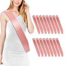 16 PCS Blank Satin Sash Rose Gold Party Bride To Be Plain DIY Custom Sashes