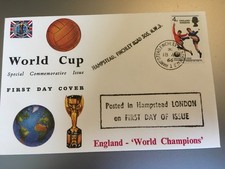 GB STAMPS HAMPSTEAD FINCHLEY ROAD FIRST DAY COVER 1966 WORLD CUP ENGLAND WINNERS