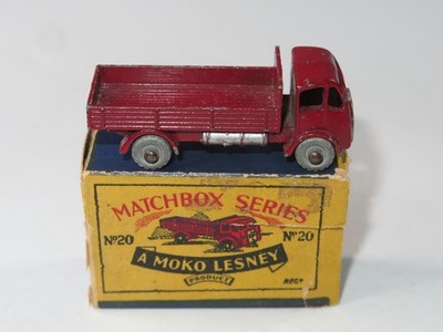 VINTAGE Lesney Moko Matchbox 20b ERF Stake Truck GPW in B1 Box