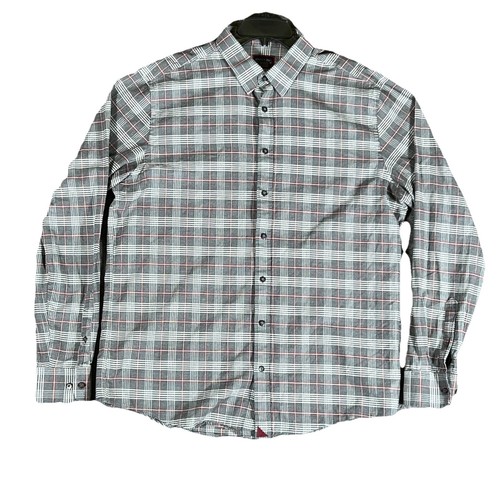 UNTUCKit Button Down Hemd Buffalo kariert langarm grau Herren Größe XL Tall