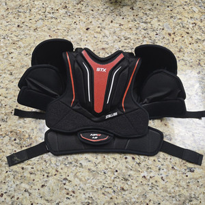 STX Stallion Ice Hockey Shoulder Pad Large Black/Red Foam Hard Shell