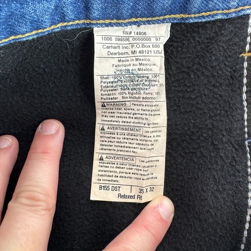 Carhartt Relaxed Fit Herren Fleece Lined Denim Jeans B155 DST Medium Dark 36x32 - Bild 9 von 12