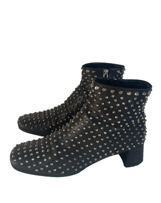 Prada Nieten Stiefel schwarz Leder - Größe 38,5