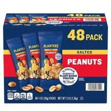 Planters Salted Peanuts Single-Serve Packs 1 oz 48 pk
