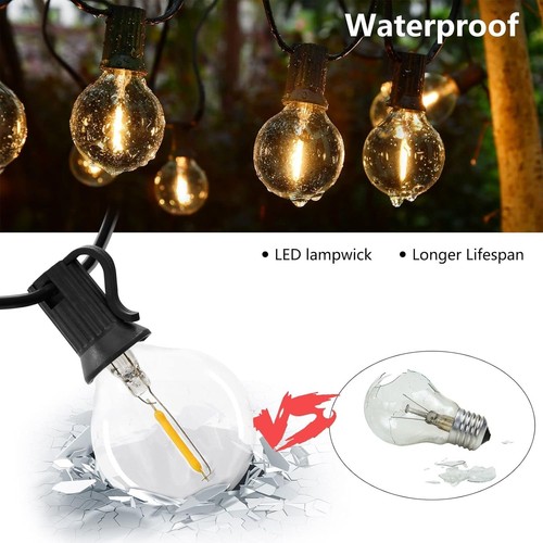 100ft Outdoor String Lights Waterproof Patio Lights,Shatterproof Led Black - Picture 3 of 6