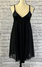 Forever 21 Small Little Black Babydoll Dress Sexy Velvet Lace Y2K Whimsigoth