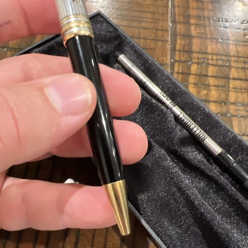 Montblanc Meisterstuck Solitaire 164 Black Sterling Silver Gold Ballpoint Pen - Picture 10 of 12