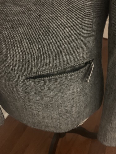 Anne Klein Blazer grau Wolle/Poly Tweed 12P gefüttert 1 Knopf Taschen - Bild 7 von 10