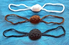 Lot Of 3 CROCHET Nose Warmers One Size New Winter Cold Ski Face Mask Rudolph