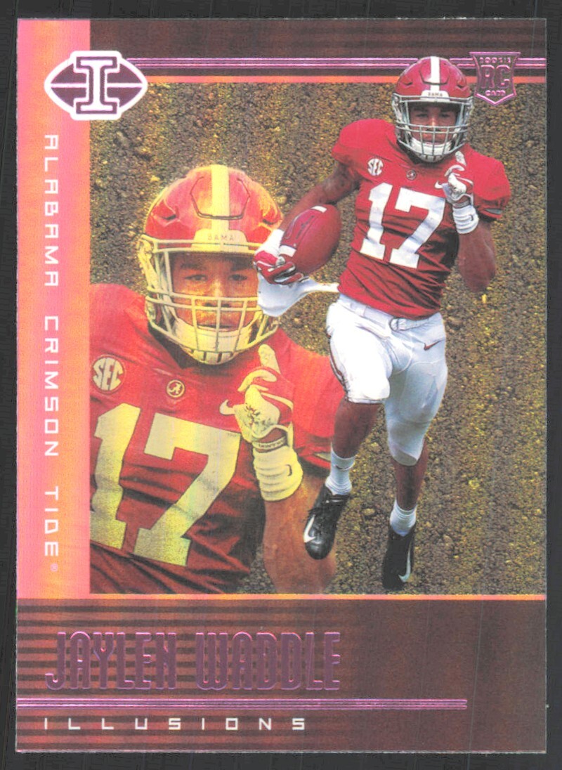 2021 Panini Chronicles Draft Picks Illusions Pink Jaylen Waddle Rookie #107