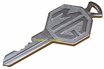 MG logo crested FS Key cut to your supplied code for your MGB or MG Midget