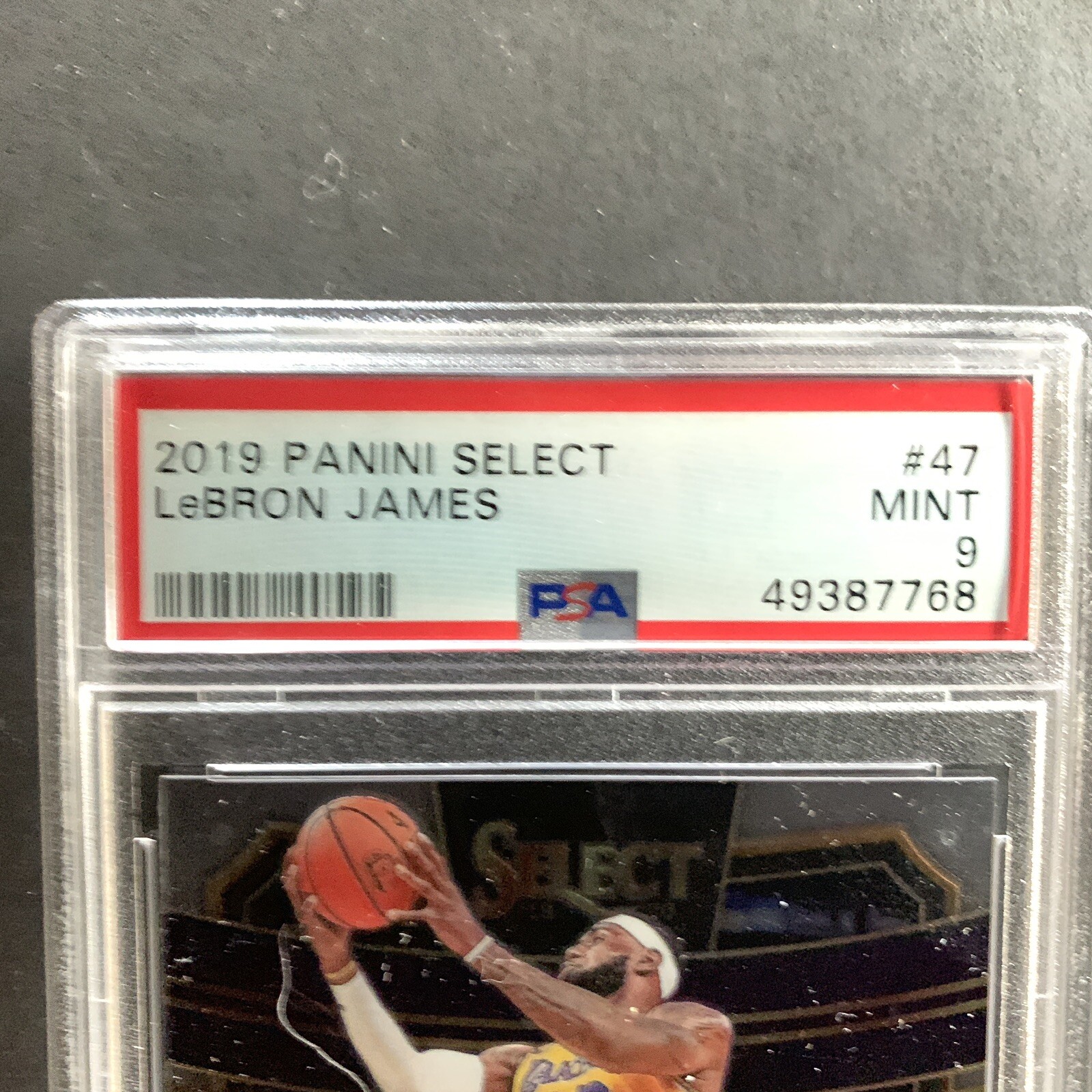 Lebron James  2019 Panini Select #47 Mint PSA 9 LA Lakers Goat view 2