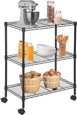 Estantería de alambre de 3 niveles estantes de almacenamiento de metal 23L x 13W x 32H estantería de almacenamiento de capa