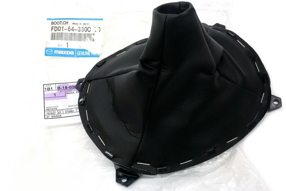 Mazda RX-7 1993-2002 cuero negro palanca de cambios cubierta de arranque OEM FD01-64-330C-00 Foto 4 de 4