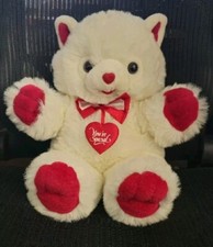 Vintage 17" Plush White Stuffed Teddy Bear Valentine's Day Gift You're Special