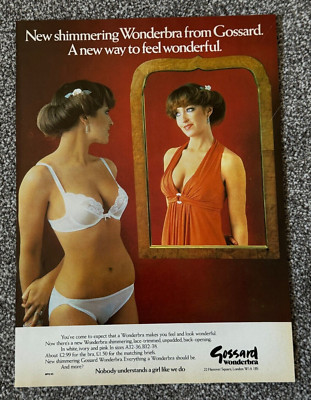 Sammlerstück Vintage 1979 Zeitschrift Reklame Kunst Bild Gossard Wonderbra Ad 70er