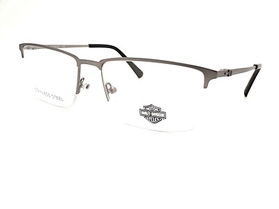 Harley Davidson Brille Brillengestell Matt Silber Halbrandlos Eyeglasses HD0915 011