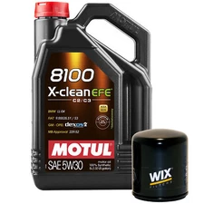 5L Motul 8100 XCLEANEFE 5W30 Wix Filter Motor Oil Change Kit For BMW LL04 API SN