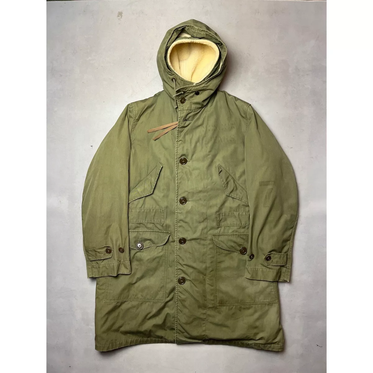Vintage 40s M47 Parka Korean War STENCIL Moscow Bears Jacket USAF Coat w/  Liner