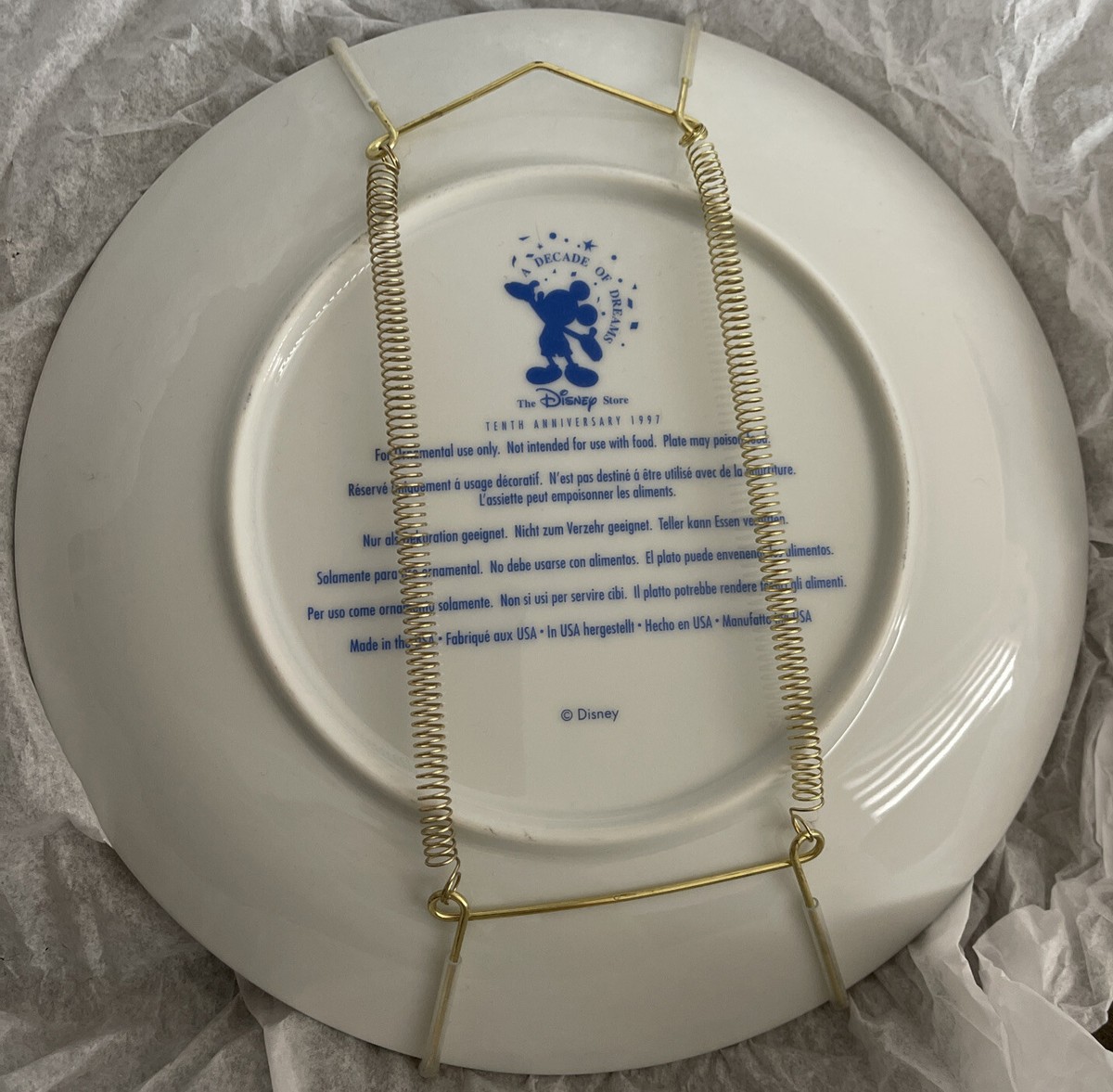 Disney - 【新品】DISNEYLAND 10TH CHRISTMAS PLATE Vintage Collectible 10 Disneyland 40th Anniversary Bradford