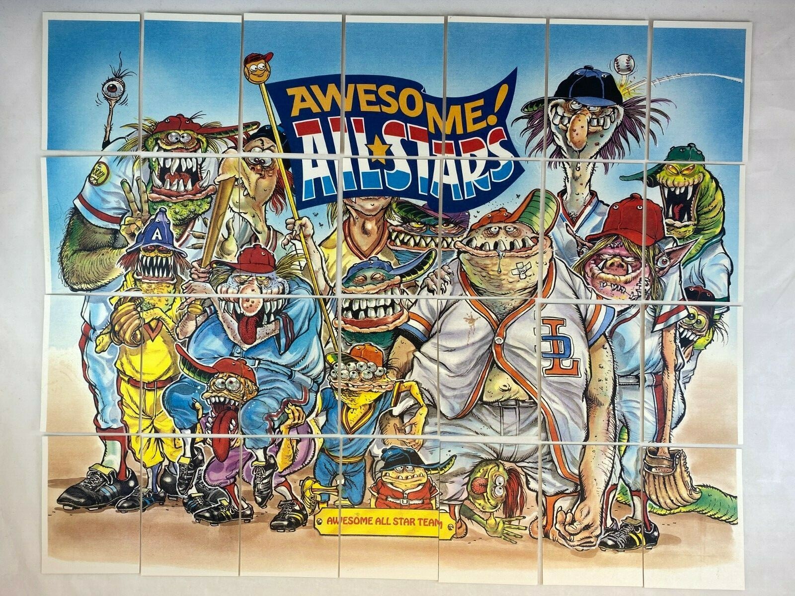 AWESOME! ALL STARS 1988 Baseball Monsters Complete PUZZLE VARIANT Card