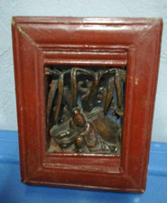 sculpture ancienne  bas relief en bois asiatique 16 cm sur 12 cm
