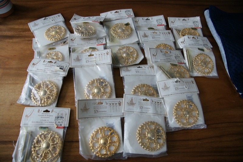 Stackbacks/Holdbacks 24K Gold Finish Curtain Drapery Medallion Style (18 Pairs)