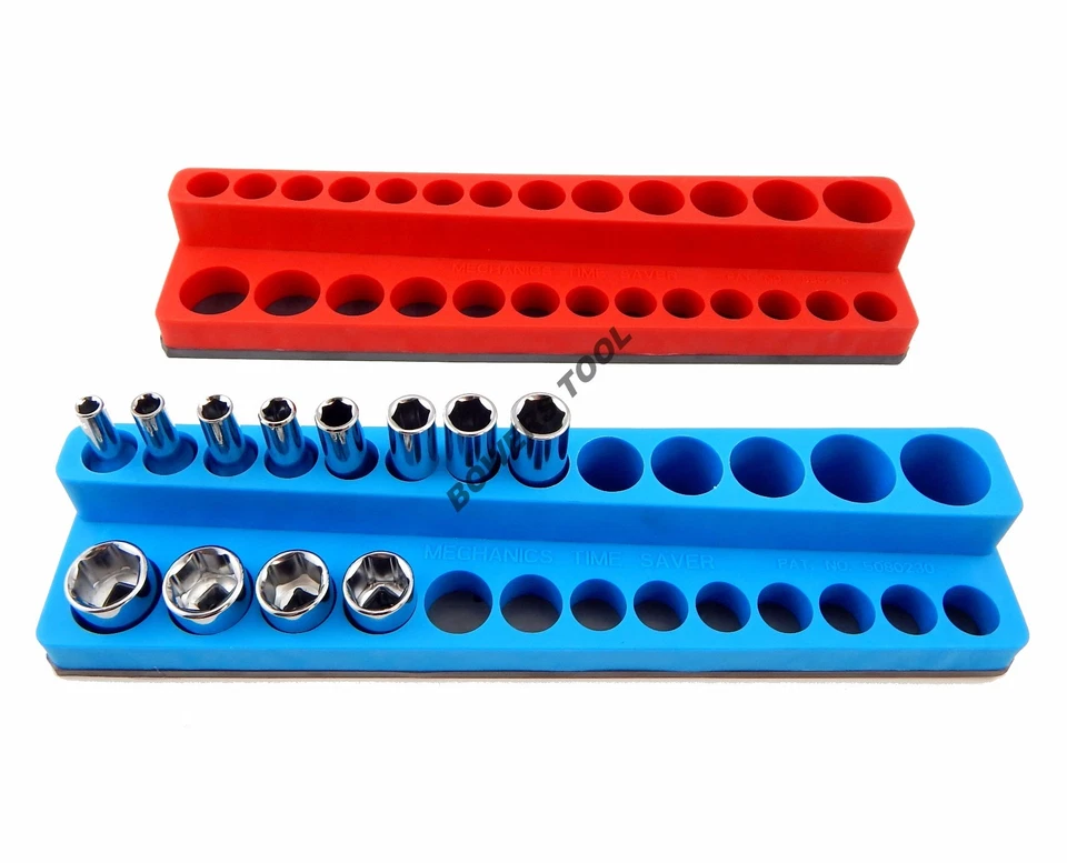 Mechanics Time Saver 1/4 Drive Magnetic Socket Holder Tray Metric SAE Deep USA - Image 2 of 3