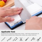 Knife Sharpening Stone 1000/6000 Non-Slip Dual Whetstone Set Holder Bamboo Base — photo 6