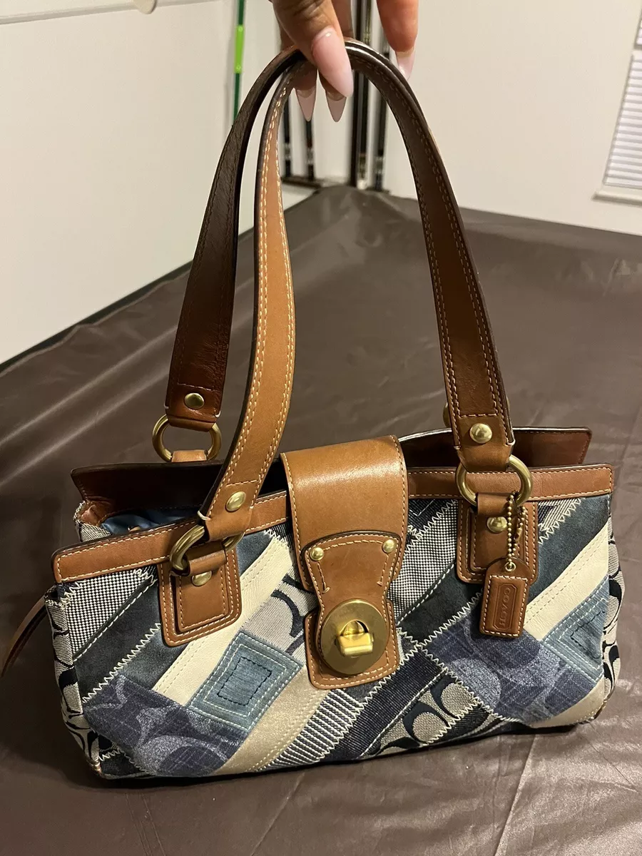 Coach denim sales patchwork purse