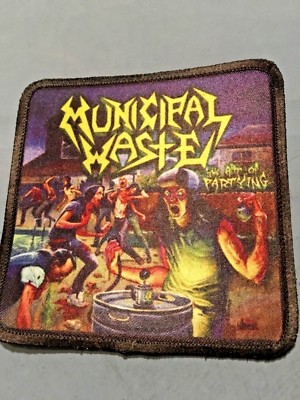 Municipal Waste Art of Partying Sublimated Patch 3 x3  Album Cover Rock Metal