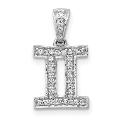 14k Weißgold Diamant Zwillinge Sternzeichen Anhänger