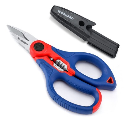 WORKPRO Stainless Electricians Scissors 6.4'' Professional Electrician Shears ...