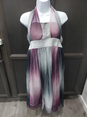 New Ever Pretty Size 16 Ruched Midi Chiffon Dress Black Purple Witch NWT  Formal | eBay