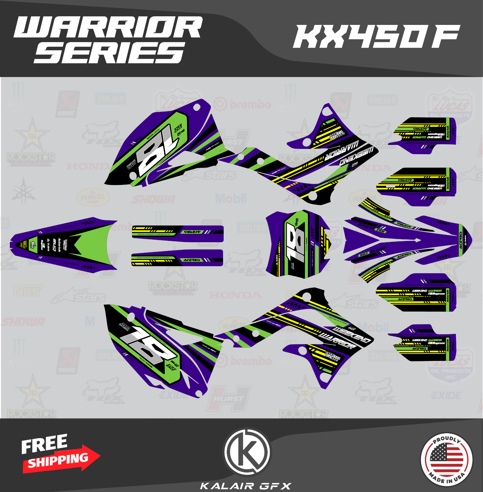 Renueva Tu KX450F (2013-2015): Kit Completo De Plásticos Originales Acerbis