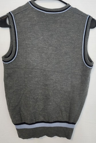 No Brand, Boys Size 34 Sweater Vest, Gray Blue & Black - Picture 2 of 5