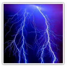 2 x Square Stickers 10 cm - Lightning Bolt Weather Storm Cool Gift #8869