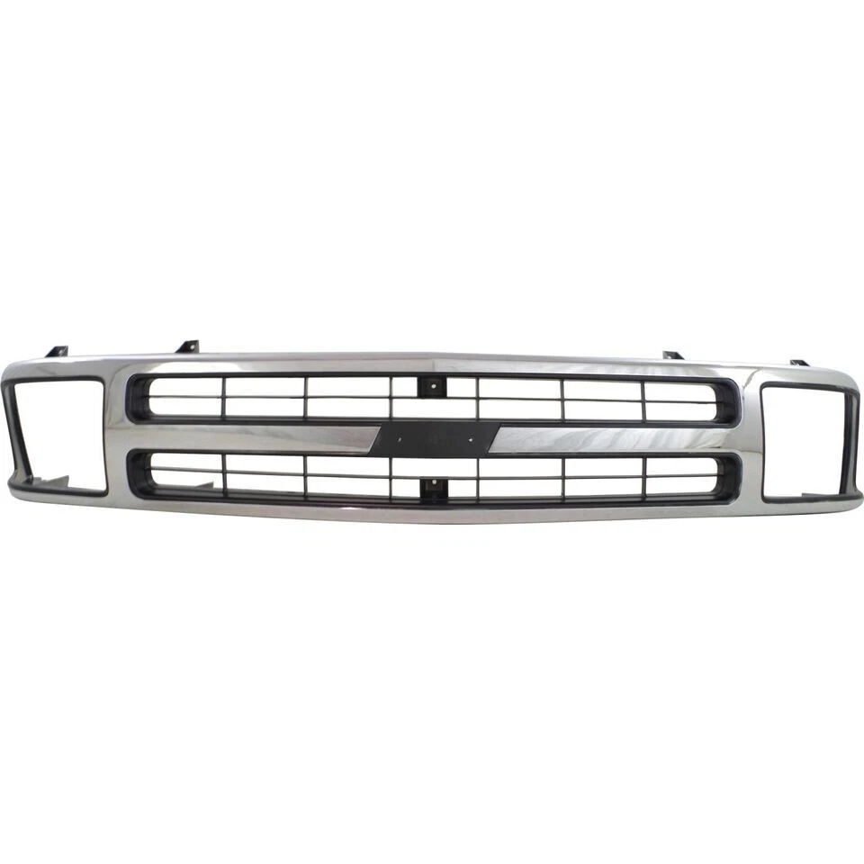 New Front Grille Chrome Shell with Black Insert Fits 1995-1997 Chevrolet Blazer - Изображение 2 из 4