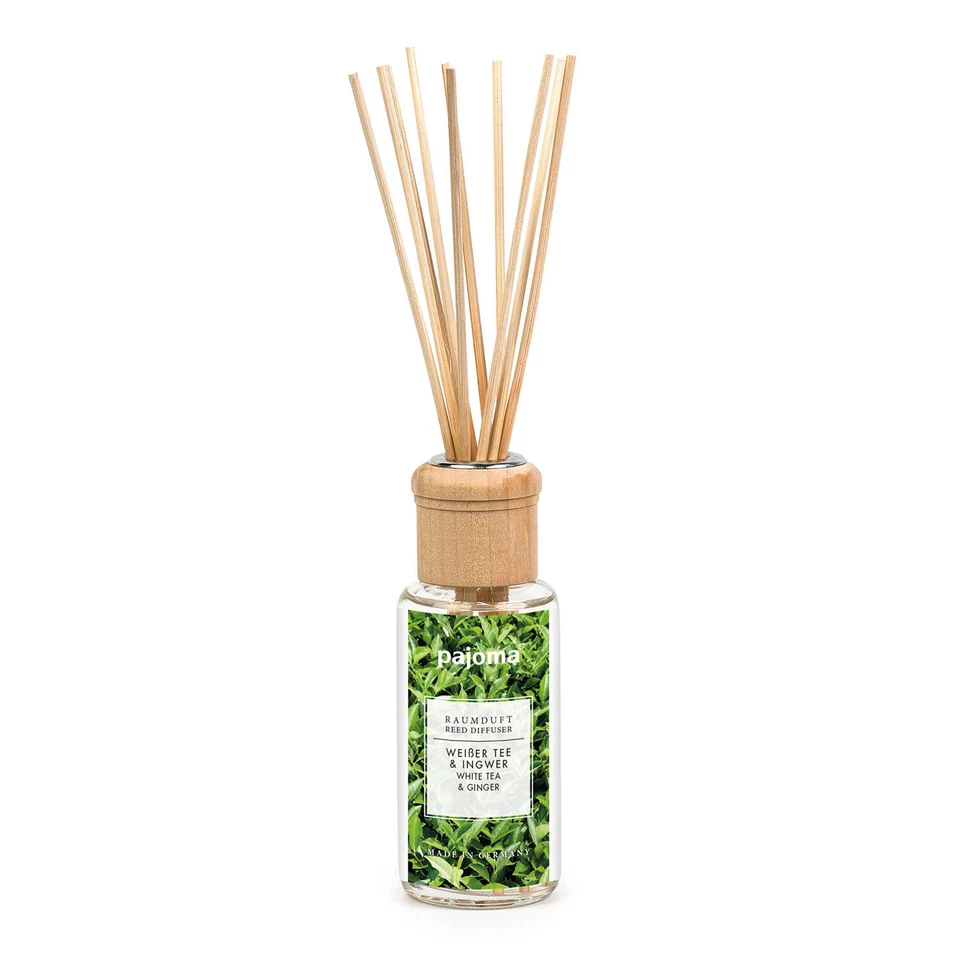 pajoma® Raumduft 100 ml + Duftstäbchen, Weißer Tee & Ingwer | Premium Lufterfris - Bild 2 von 3
