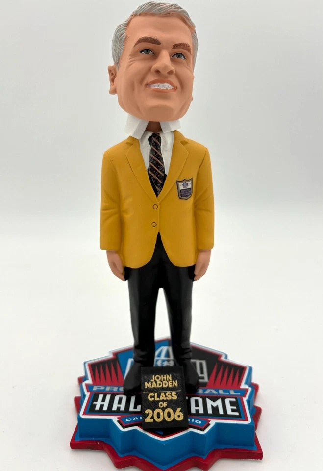 Chaqueta Dorada John Madden Los Angeles Oakland Raiders Salón de la Fama NFL Bobblehead Foto 2 de 4