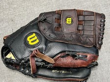 Wilson Elite A2477 Softball Glove 13" Black and Brown RHT