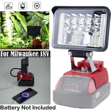 Portable LED Work Light For Milwakee 18V Lithium Battery Flood Light Flashlight