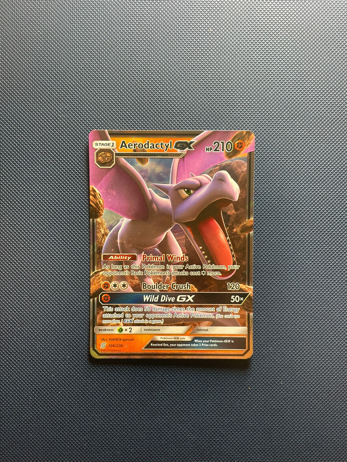 Aerodactyl GX 100/094 SR Pokemon card Japanese Nintendo VERY RARE Free  Shipping Values - MAVIN